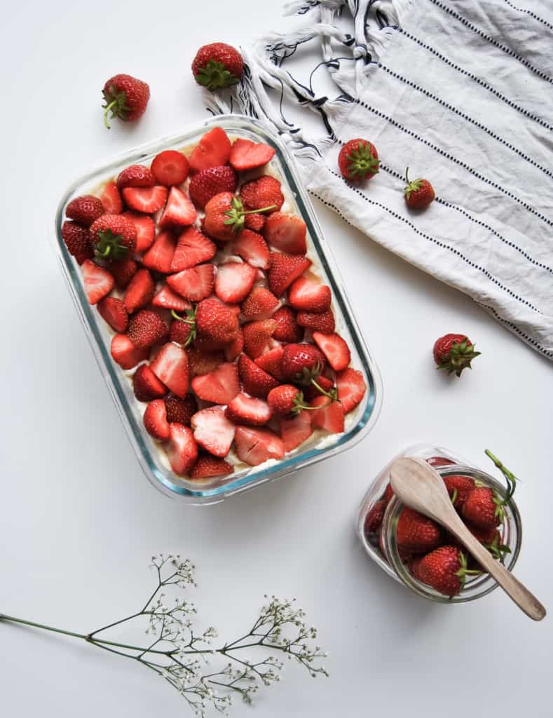 Erdbeer Dessert mit Vanillepudding