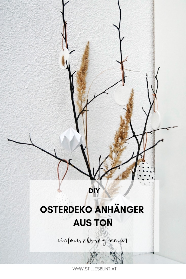 DIY Osterdeko Anhänger aus Ton